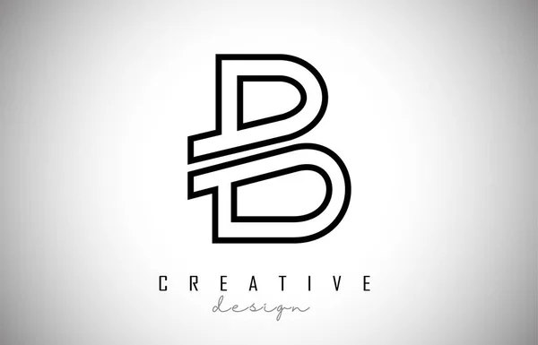 B Buchstabe Logo Monogramm Vektordesign. kreativer b-Buchstabe mit Witz — Stockvektor