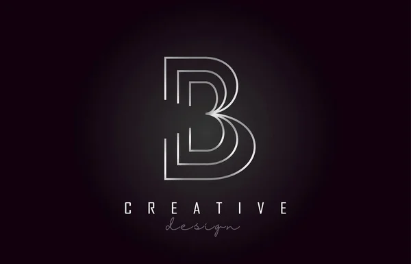 B silbernen Buchstaben Logo Monogramm Vektor-Design. kreativ b silber m — Stockvektor