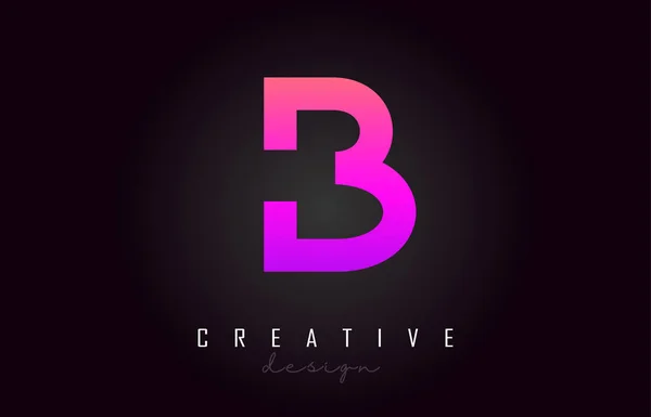 B lila Buchstaben Logo Monogramm Vektor-Design. kreatives b lebendig — Stockvektor