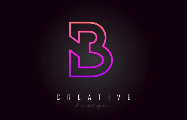 B fialová dopis Logo Monogram vektorový Design. Pulzující tvůrčí B — Stockový vektor