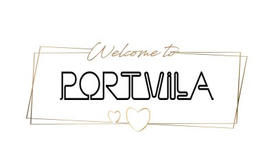 Portvila metin Neon yazı tipografi hoş geldiniz. Lo için word