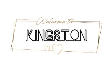 Kingston hoş geldiniz metin Neon yazı tipografi. Lo için word