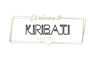 Hoşgeldiniz Kiribati metin Neon yazı tipografi için. Lo için word
