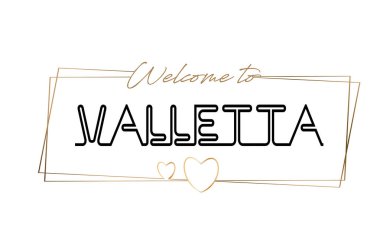 Hoşgeldiniz Valletta metin Neon yazı tipografi için. Lo için word