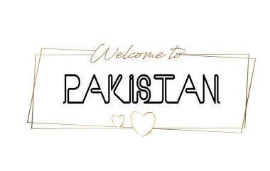 Hoşgeldiniz Pakistan metin Neon yazı tipografi için. Lo için word