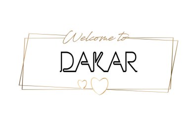 Hoşgeldiniz Dakar metin Neon yazı tipografi için. Logot için Word