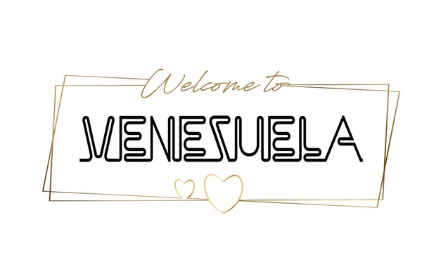 Venezuela Bienvenido al texto Tipografía de letras de neón. Palabra para l — Vector de stock