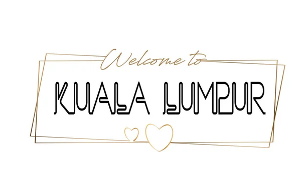 KualaLumpur Bem-vindo ao texto Letras de néon tipografia. Palavra para — Vetor de Stock