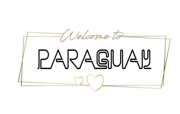 Paraguay Bienvenido al texto Tipografía de letras de neón. Palabra para lo — Vector de stock