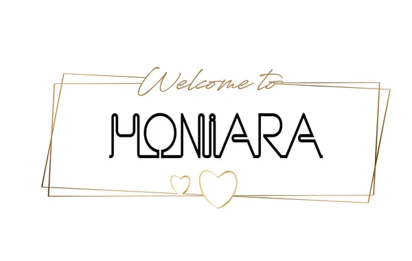 Honiara Bienvenido al texto Tipografía de letras de neón. Palabra por palabra — Vector de stock