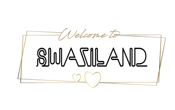 Swazilandia Bienvenido al texto Tipografía de letras de neón. Palabra para l — Vector de stock
