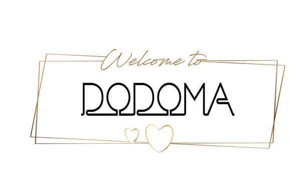 Dodoma Καλώς ήλθατε στο κείμενο νέον γράμματα τυπογραφία. Λέξη για το λογότυπο — Διανυσματικό Αρχείο