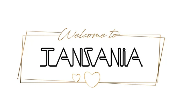 Tanzania Bienvenido al texto Tipografía de letras de neón. Palabra para lo — Vector de stock
