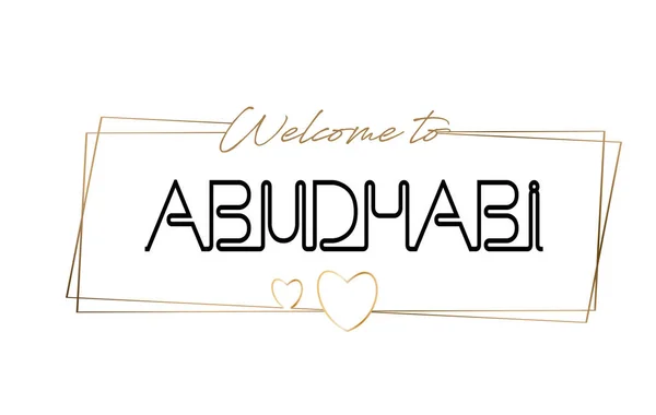 AbuDhabi Bienvenido al texto Tipografía de letras de neón. Palabra para lo — Archivo Imágenes Vectoriales