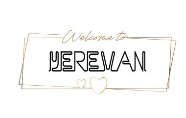 Hoşgeldiniz Erivan metin Neon yazı tipografi için. Günlük için Word