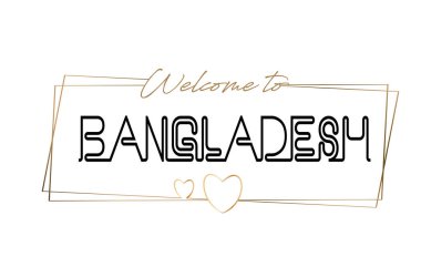 Hoşgeldiniz Bangladeş metin Neon yazı tipografi için. Word için 