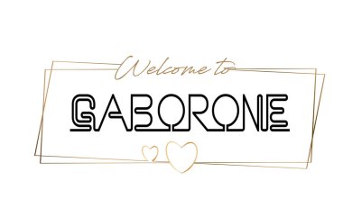 Hoş Gaborone metin Neon yazı tipografi için. Lo için word