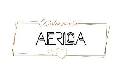 Hoşgeldiniz Afrika metin Neon yazı tipografi için. Word için logo