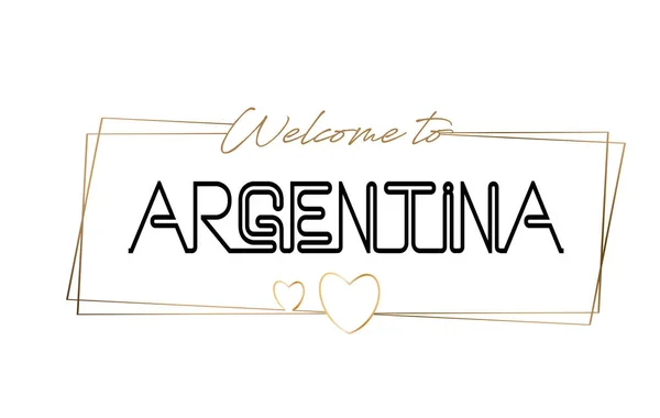Argentina Välkommen till text Neon bokstäver typografi. Ordet för l — Stock vektor