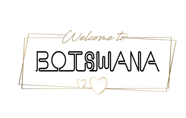 Botswana Bienvenido al texto Tipografía de letras de neón. Palabra para lo — Vector de stock