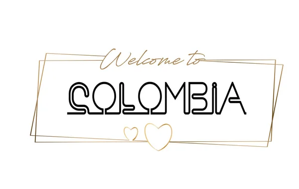 Colombia Bienvenido al texto Tipografía de letras de neón. Palabra para lo — Vector de stock