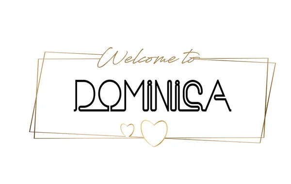 Dominica Bienvenido a texto Tipografía de letras de neón. Palabra para lo — Vector de stock