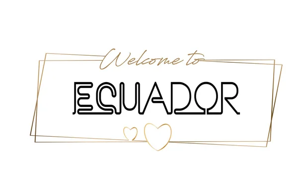 Ecuador Bienvenido al texto Tipografía de letras de neón. Palabra por palabra — Vector de stock