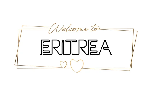 Eritrea Välkommen till text Neon bokstäver typografi. Ordet för logg — Stock vektor