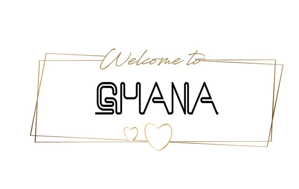 Ghana Bienvenido al texto Tipografía de letras de neón. Palabra para logot — Vector de stock