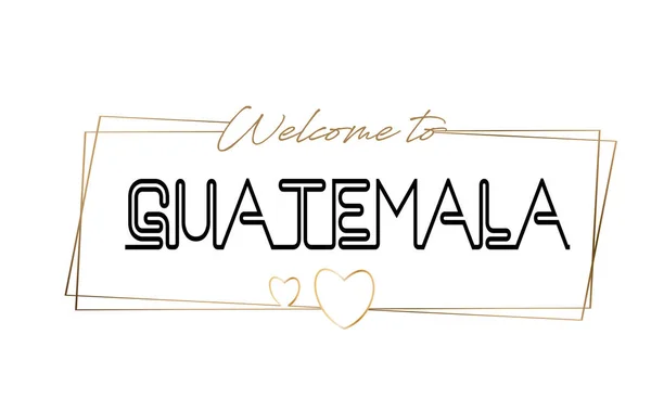 Guatemala Bienvenido al texto Tipografía de letras de neón. Palabra para l — Vector de stock