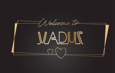 Vaduz altın metin Neon yazı tipografi vector Il hoş geldiniz