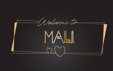 Mali hoş geldiniz altın metin Neon yazı tipografi vector Ill