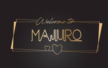 Majuro hoş geldiniz altın metin Neon yazı tipografi vector ı