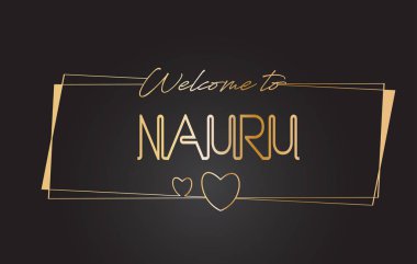 Nauru altın metin Neon yazı tipografi vector Il hoş geldiniz