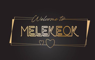 Melekeok altın metin Neon Yazı Tipografi vektör hoş geldiniz