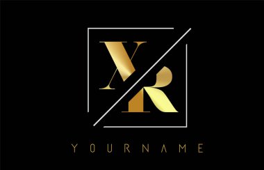 Kesilmiş ve Kesişmiş Tasarımlı Xr Altın Harf Logosu