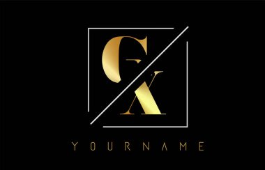 Kesilmiş ve Kesişen Tasarımlı Gx Altın Harf Logosu