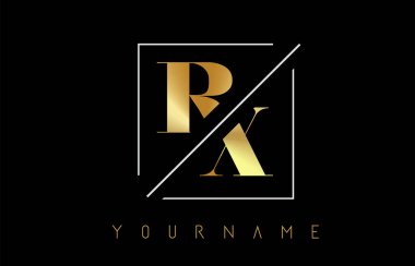 Kesilmiş ve Kesişen Tasarımlı Rx Altın Harf Logosu
