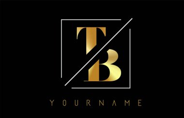 Kesilmiş ve Kesişen Tasarımlı Tb Altın Mektup Logosu
