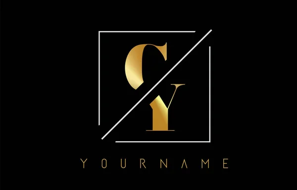 CY χρυσαφί γράμμα λογότυπο — Διανυσματικό Αρχείο