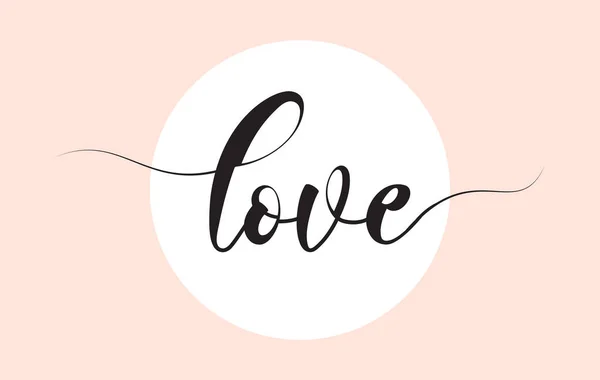 Love Word Handwritten Custom Calligraphy Creative Word Logotype Badge Icon — Stock Vector