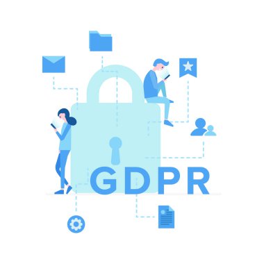 Genel veri koruma yönetmeliği düz poster