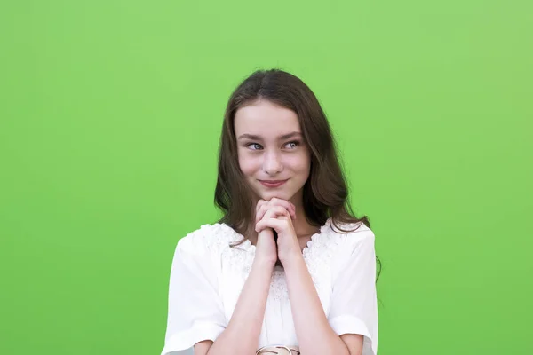 Cute dreamy girl looking away — Stock Photo, Image