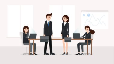 Teamworkers toplantı salonu, gülümseyen