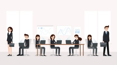 Modern ofis iç çalışanı ile