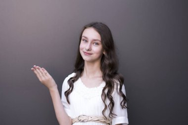 Pretty girl posing in studio