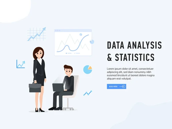 Анализ данных и статистический плакат — стоковый вектор
