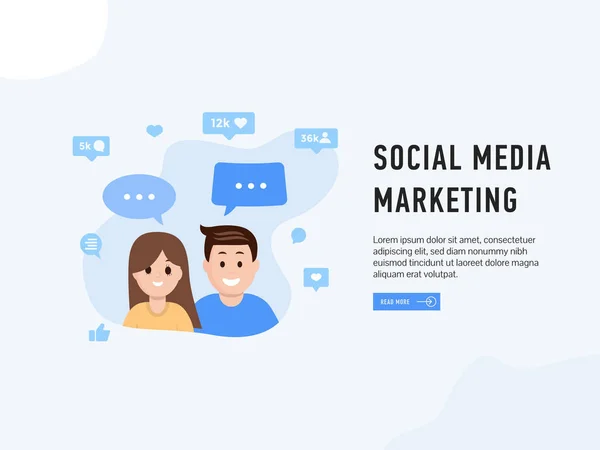 Sociální média marketing plakát — Stockový vektor