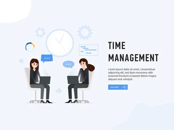 Poster halaman web manajemen waktu - Stok Vektor