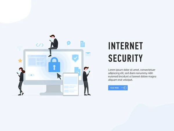 Internet Security poster página web — Vetor de Stock
